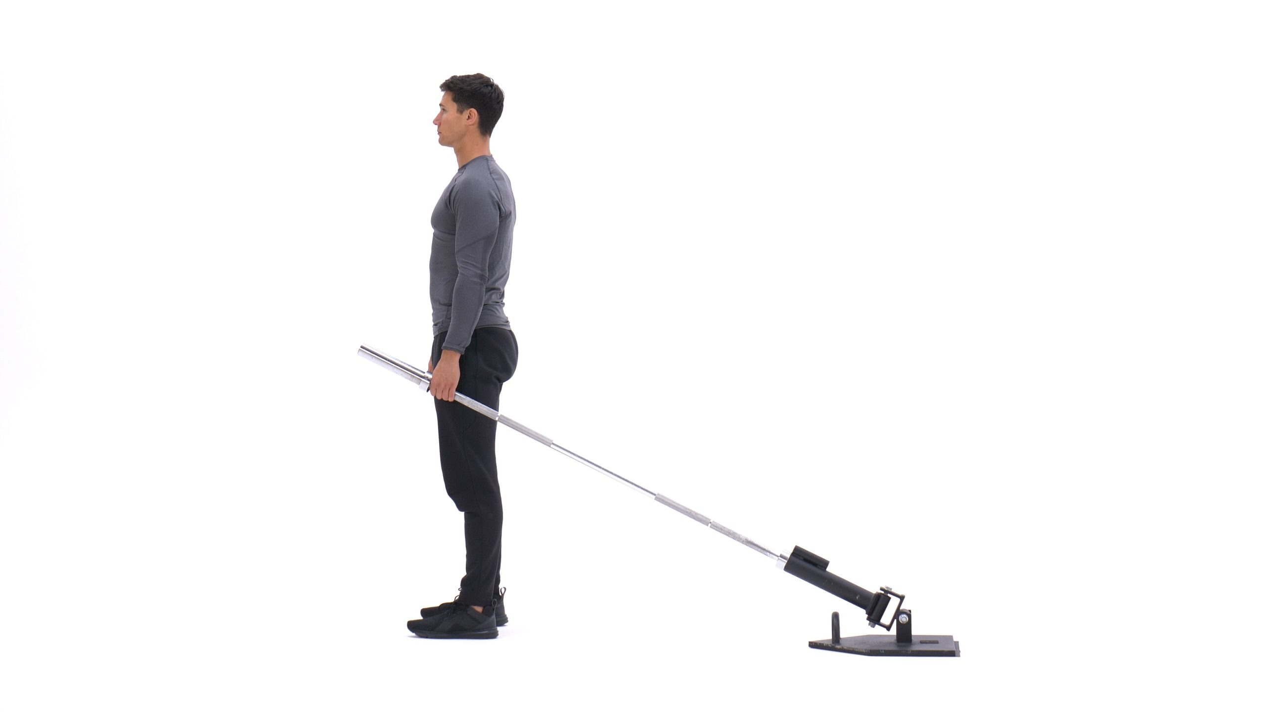 شروع حرکت زیربغل قایقی با میله بلند تک دست، با کشش کامل عضلات زیربغل.